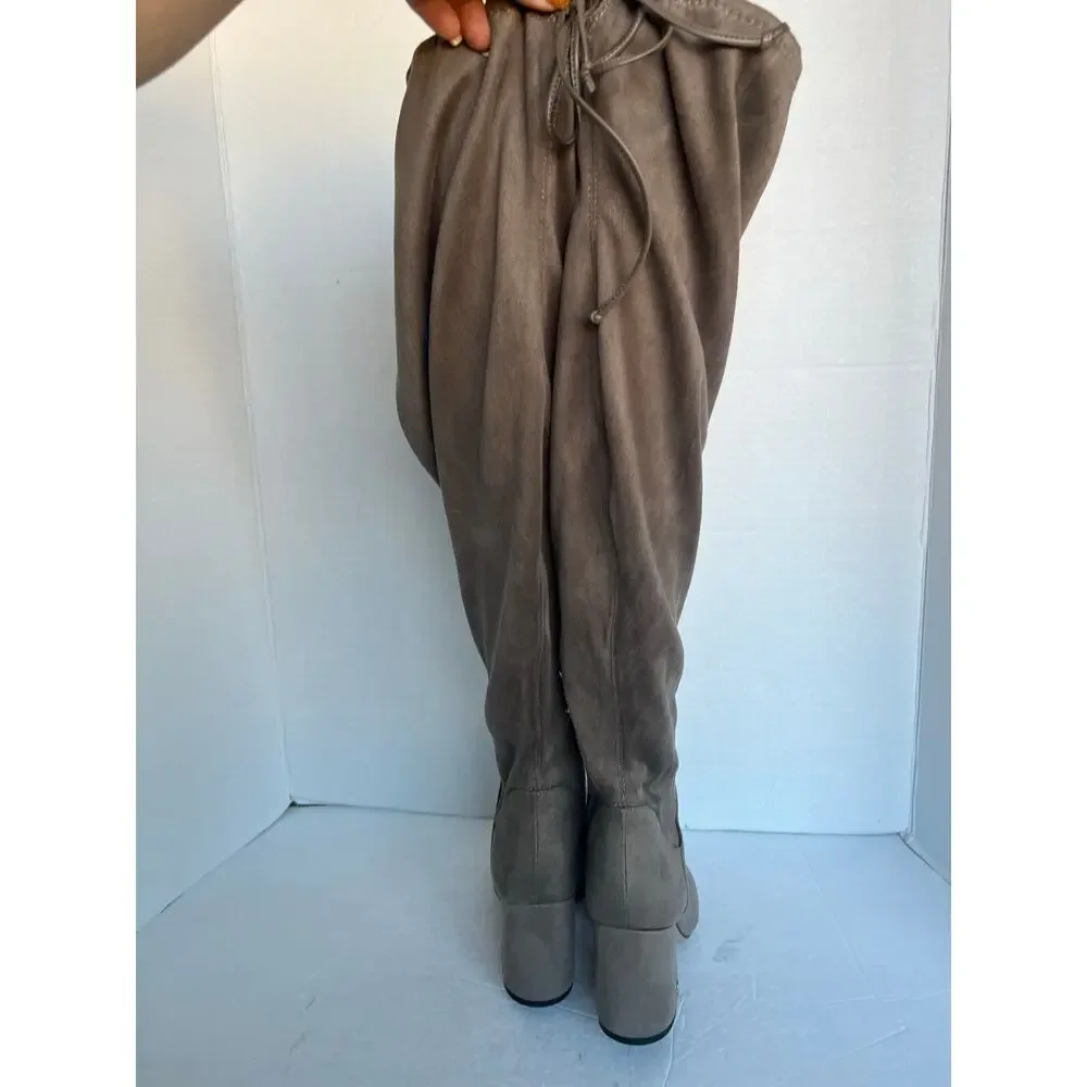 NWOT Circus by Sam Edelman Clairmont Taupe Vegan Suede Tall Block Heel Boots‎ 8